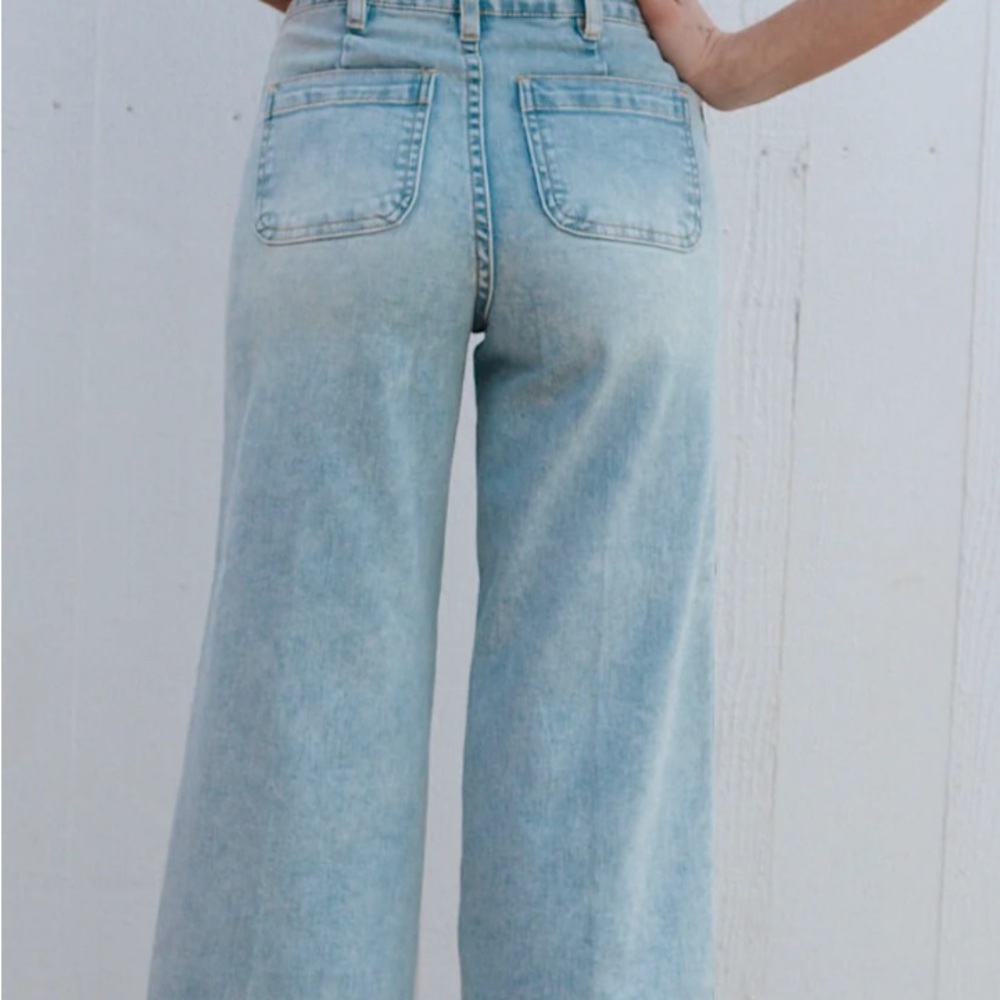 OAT NY Women's Light Blue Wide-Leg Jeans - Picture 2 of 4